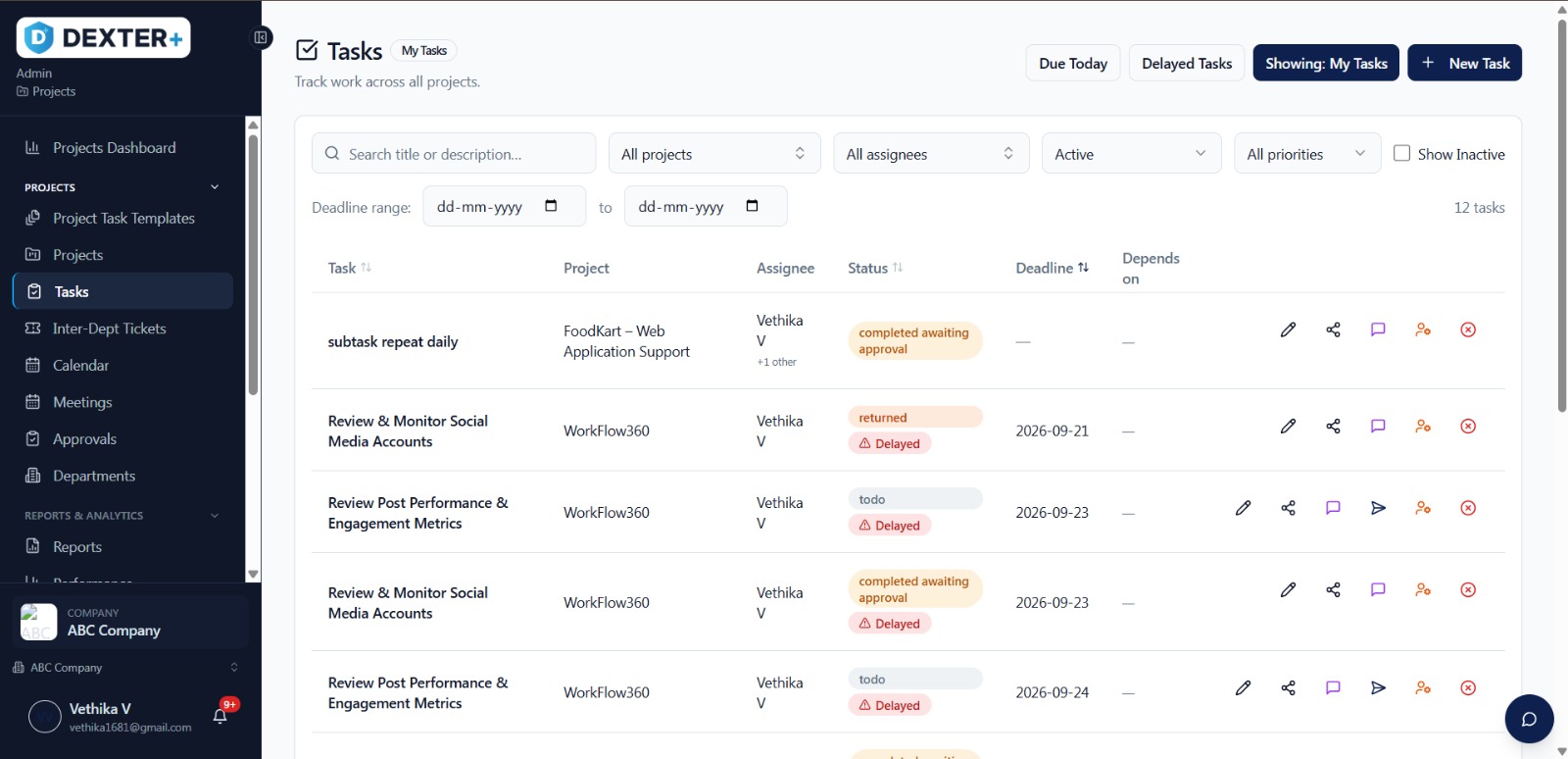 Recurring tasks that schedule themselves